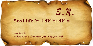 Stollár Mátyás névjegykártya