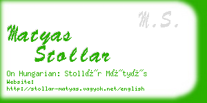 matyas stollar business card